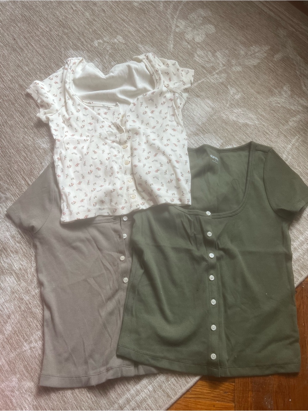 NWT Set of 3 Old Navy Rib-Knit Button-Down Top